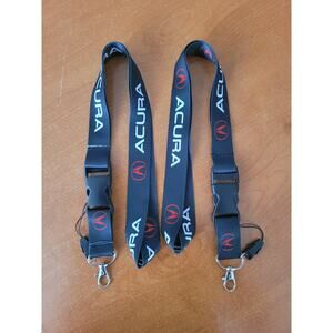 (X2) Best Car Key Holder Brand Acura Black and red One Size Lanyards with Clips